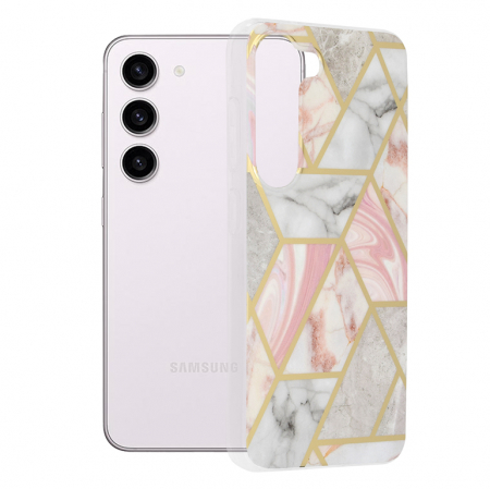 Galaxy S23 - Husa Samsung Galaxy S23, Techsuit Marble Series, Pink Hex