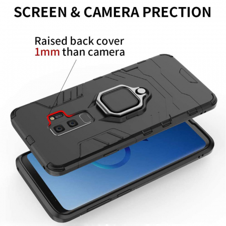 Husa Samsung Galaxy S9 Plus, Techsuit Shield Ring, Negru [6]