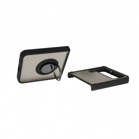Husa Samsung Galaxy Z Flip3 5G cu inel suport stand magnetic, Negru [6]