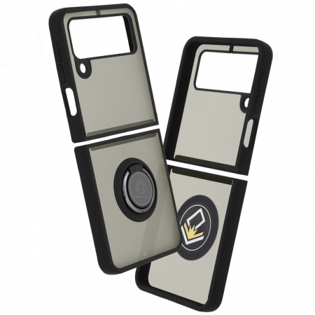 Galaxy Z Flip3 5G - Husa Samsung Galaxy Z Flip3 5G cu inel suport stand magnetic, Negru