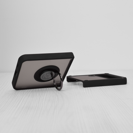 Husa Samsung Galaxy Z Flip3 5G cu inel suport stand magnetic, Negru [3]