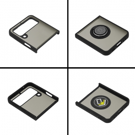 Husa Samsung Galaxy Z Flip3 5G cu inel suport stand magnetic, Negru [4]