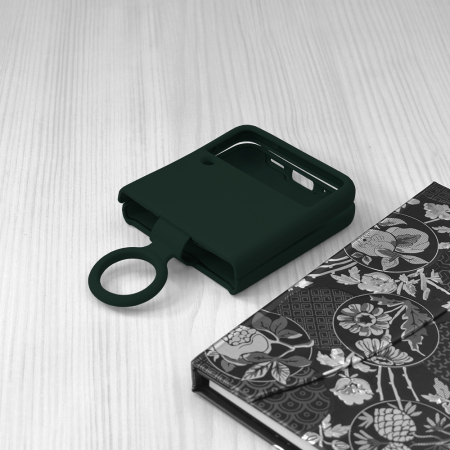 Husa Samsung Galaxy Z Flip3 5G, Soft Edge Silicone, Dark Green [3]