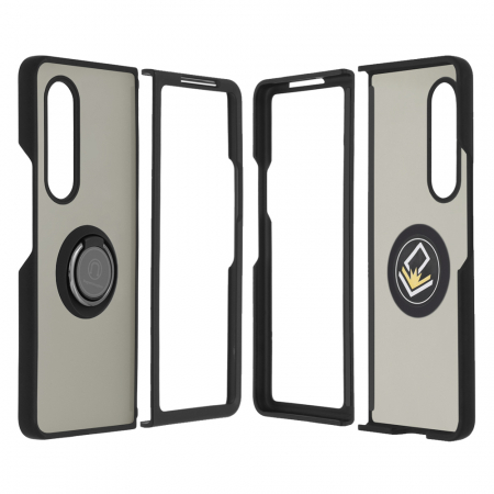 Husa Samsung Galaxy Z Fold3 5G cu inel suport stand magnetic, Negru [3]