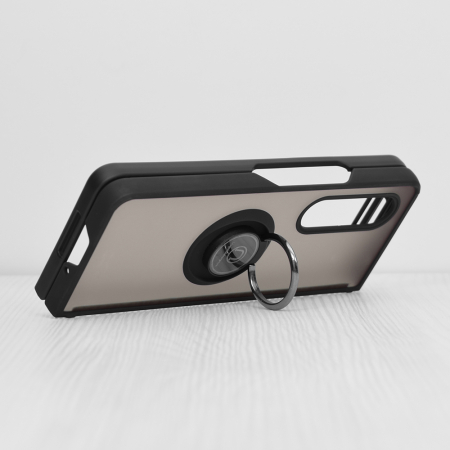 Husa Samsung Galaxy Z Fold3 5G cu inel suport stand magnetic, Negru [1]