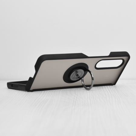Husa Samsung Galaxy Z Fold3 5G cu inel suport stand magnetic, Negru [2]