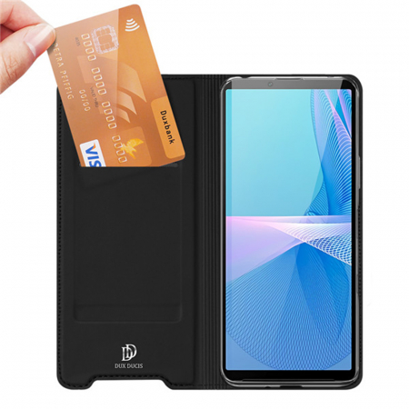 Husa Sony Xperia 10 III, Dux Ducis Skin Pro Flip Book, Negru [2]