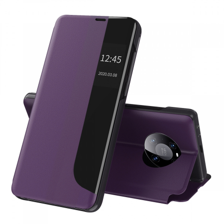 Huawei Mate 40 Pro - Husa tip carte Huawei Mate 40 Pro, eFold Book View, Purple