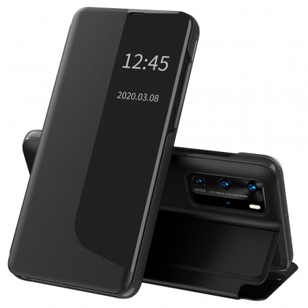 Huawei P40 Pro - Husa tip carte Huawei P40 Pro, eFold Book View, Negru