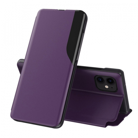 iPhone 12 Pro - Husa tip carte iPhone 12 / 12 Pro, eFold Book View, Purple