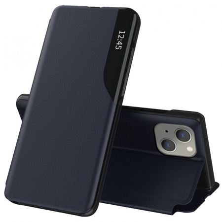 iPhone 13 Mini - Husa tip carte iPhone 13 Mini, eFold Book View, Dark Blue