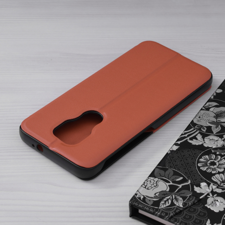 Husa tip carte Motorola Moto G9 Play, eFold Book View, Orange [1]