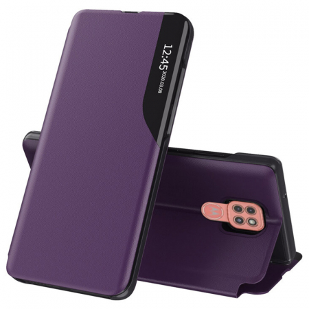 Motorola Moto G9 Play - Husa tip carte Motorola Moto G9 Play, eFold Book View, Purple