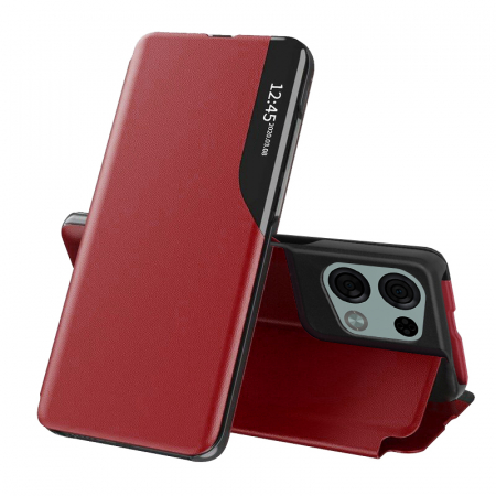 Oppo Reno8 Pro - Husa tip carte Oppo Reno8 Pro, eFold Book View, Red