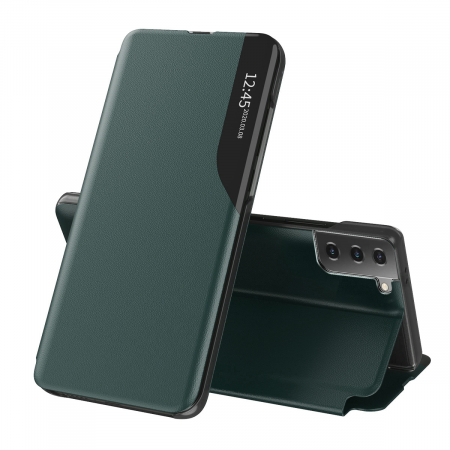 Galaxy S21 FE - Husa tip carte Samsung Galaxy S21 FE, eFold Book View, Dark Green