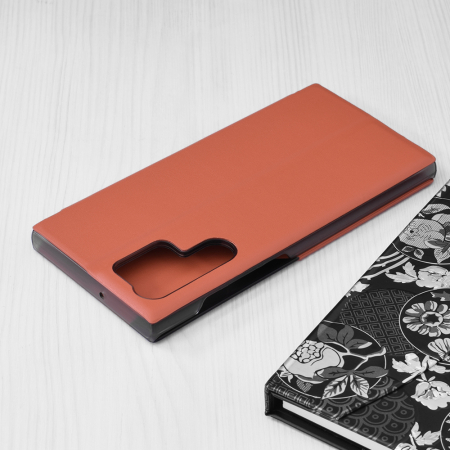 Husa tip carte Samsung Galaxy S22 Ultra, eFold Book View, Orange [1]