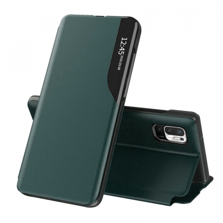 Xiaomi Poco M3 Pro - Husa tip carte Xiaomi Poco M3 Pro, eFold Book View, Dark Green