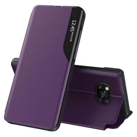 Xiaomi Poco X3 NFC - Husa tip carte Xiaomi Poco X3 NFC, eFold Book View, Purple