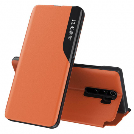 Xiaomi Redmi Note 8 Pro - Husa tip carte Xiaomi Redmi Note 8 Pro, eFold Book View, Orange