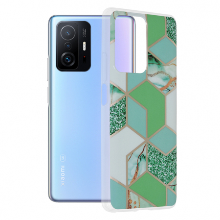 Xiaomi 11T / 11T Pro - Husa Xiaomi 11T / 11T Pro, Techsuit Marble Series, Green Hex