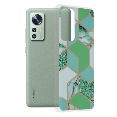 Xiaomi 12 - Husa Xiaomi 12, Techsuit Marble Series, Green Hex