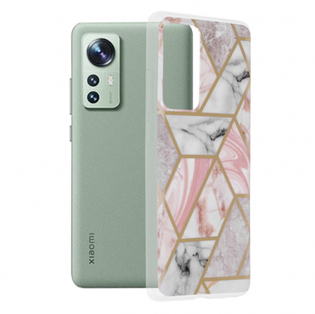 Xiaomi 12 - Husa Xiaomi 12, Techsuit Marble Series, Pink Hex