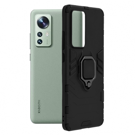 Xiaomi 12 - Husa Xiaomi 12, Techsuit Shield Ring, Negru