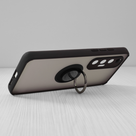 Husa Xiaomi Mi 10S cu inel suport stand magnetic, Negru [3]