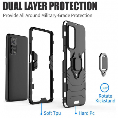 Husa Xiaomi Mi 10T / Mi 10T Pro, Techsuit Shield Ring, Negru [5]