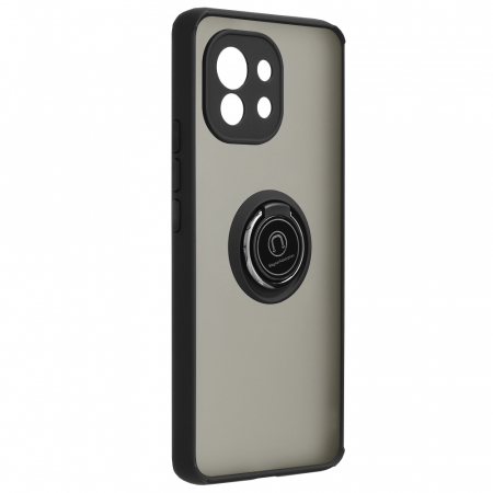 Husa Xiaomi Mi 11 cu inel suport stand magnetic, Negru [3]