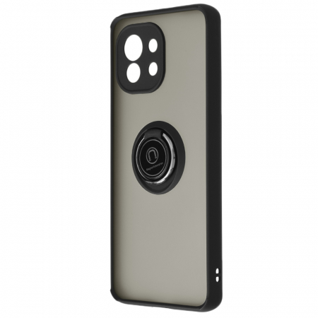 Husa Xiaomi Mi 11 cu inel suport stand magnetic, Negru [2]