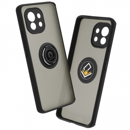 Xiaomi Mi 11 - Husa Xiaomi Mi 11 cu inel suport stand magnetic, Negru