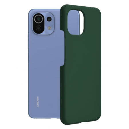 Xiaomi Mi 11 Lite - Husa Xiaomi Mi 11 Lite, Soft Edge Silicone, Dark Green