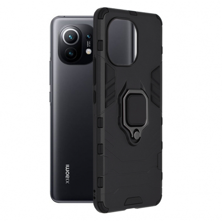 Xiaomi Mi 11 - Husa Xiaomi Mi 11, Techsuit Shield Ring, Negru