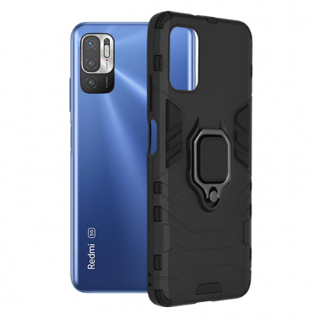 Xiaomi Poco M3 Pro - Husa Xiaomi Poco M3 Pro, Techsuit Shield Ring, Negru