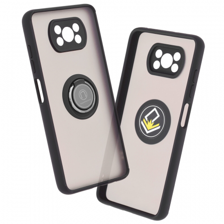 Xiaomi Poco X3 NFC - Husa Xiaomi Poco X3 NFC cu inel suport stand magnetic, Negru