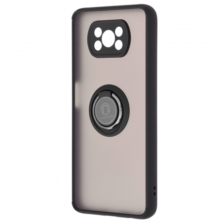 Husa Xiaomi Poco X3 NFC cu inel suport stand magnetic, Negru [3]