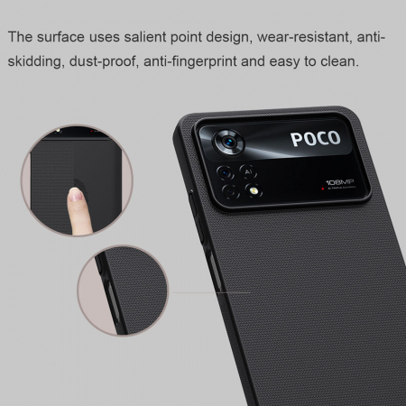 Husa Xiaomi Poco X4 Pro 5G, Nillkin Super Frosted Shield, Negru [5]