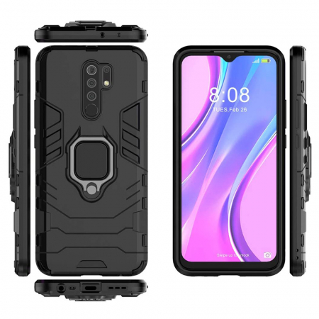 Husa Xiaomi Redmi 9, Techsuit Shield Ring, Negru [4]