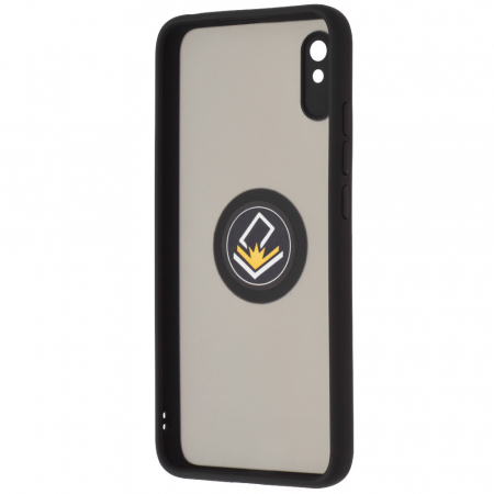 Husa Xiaomi Redmi 9A cu inel suport stand magnetic, Negru [3]