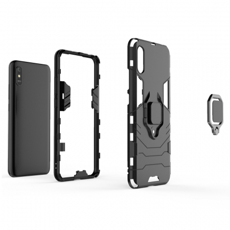 Husa Xiaomi Redmi 9A, Techsuit Shield Ring, Negru [2]
