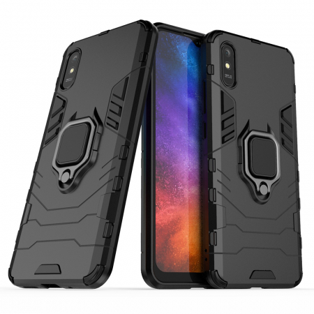 Xiaomi Redmi 9A - Husa Xiaomi Redmi 9A, Techsuit Shield Ring, Negru