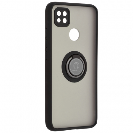 Husa Xiaomi Redmi 9C cu inel suport stand magnetic, Negru [4]