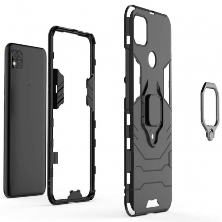 Husa Xiaomi Redmi 9C, Techsuit Shield Ring, Negru [4]