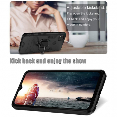 Husa Xiaomi Redmi 9C, Techsuit Shield Ring, Negru [6]