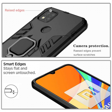Husa Xiaomi Redmi 9C, Techsuit Shield Ring, Negru [9]
