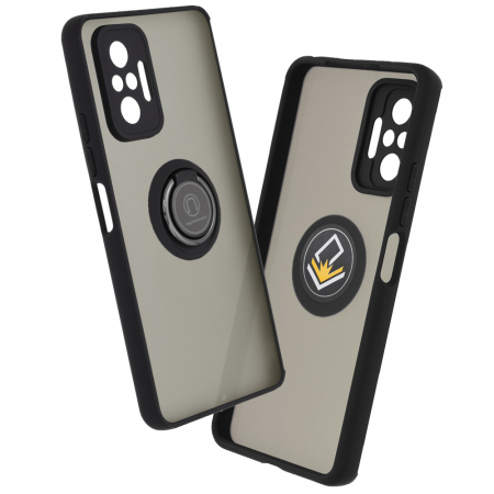 Xiaomi Redmi Note 10 Pro - Husa Xiaomi Redmi Note 10 Pro cu inel suport stand magnetic, Negru