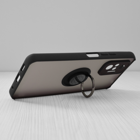 Husa Xiaomi Redmi Note 10 Pro cu inel suport stand magnetic, Negru [3]