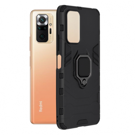 Xiaomi Redmi Note 10 Pro - Husa Xiaomi Redmi Note 10 Pro, Techsuit Shield Ring, Negru