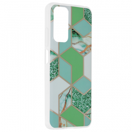 Husa Xiaomi Redmi Note 11 / 11S, Techsuit Marble Series, Green Hex [1]